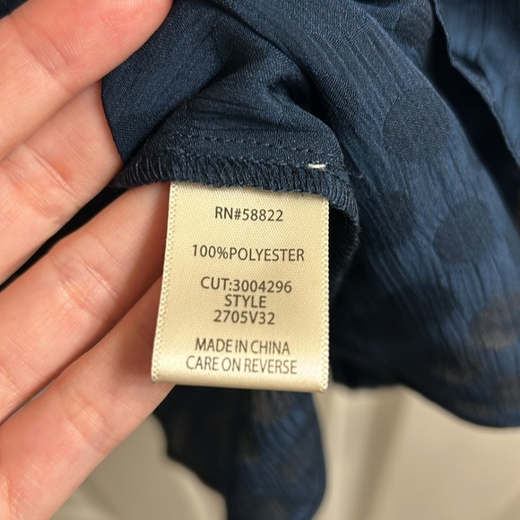 Size S - Max Studio, Dark Teal V Neck Blouse - Picture 6 of 8